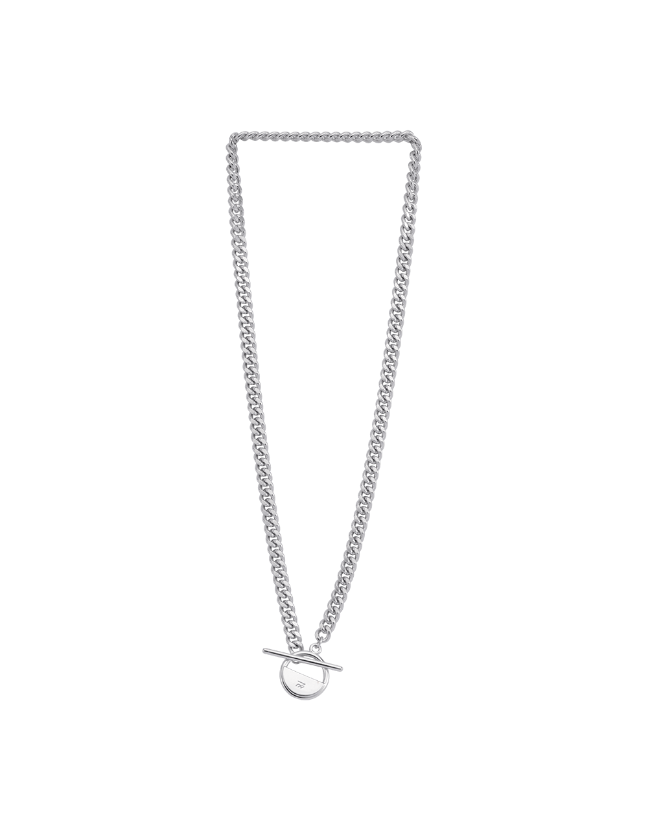 toggled bar curved chain necklace