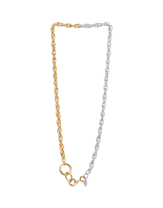 two-toned rope chain necklace