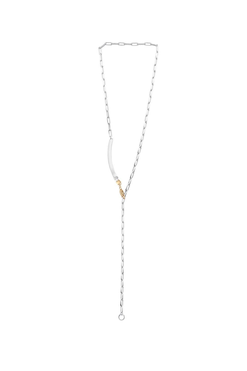 two-toned long-bar necklace