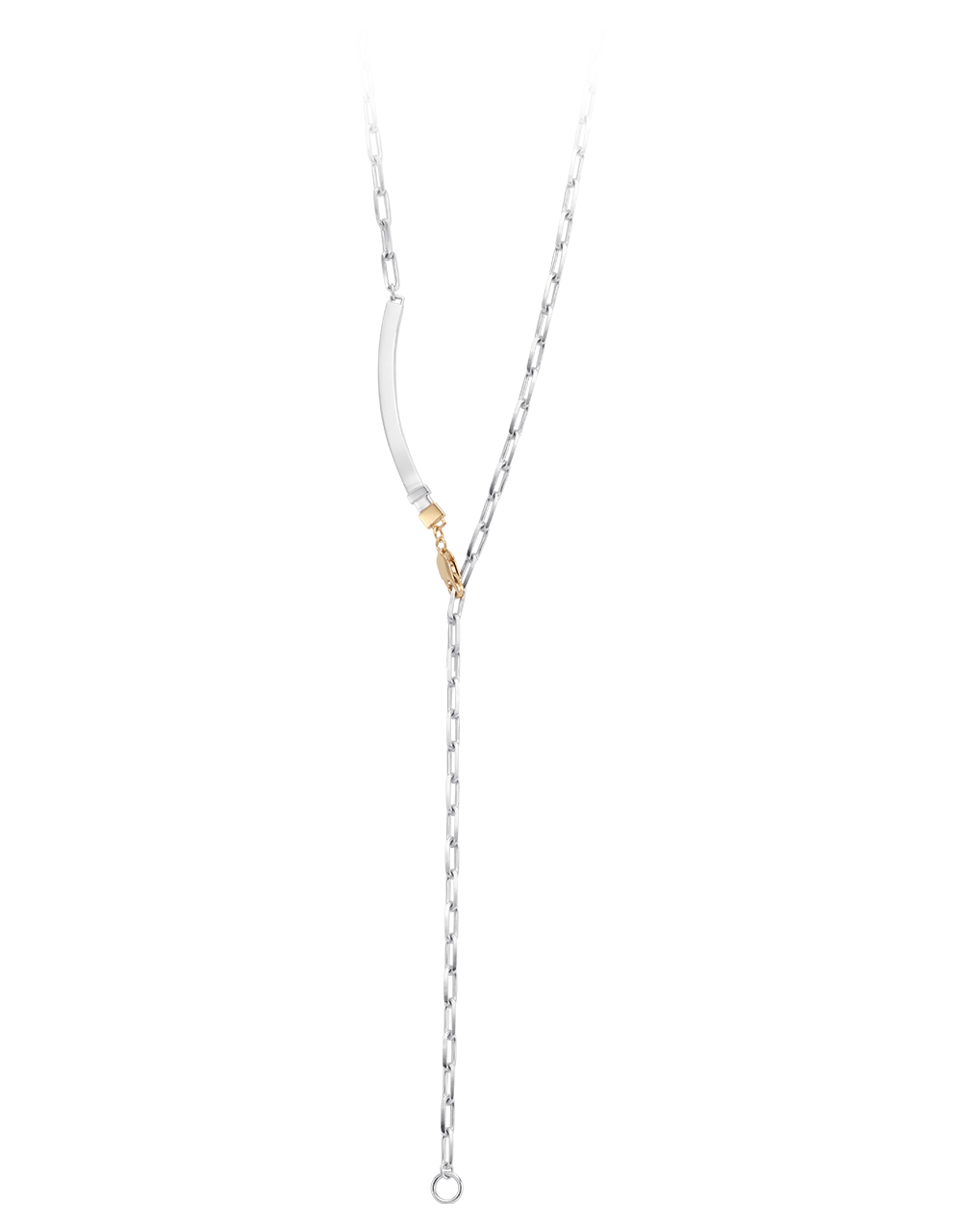 two-toned long-bar necklace